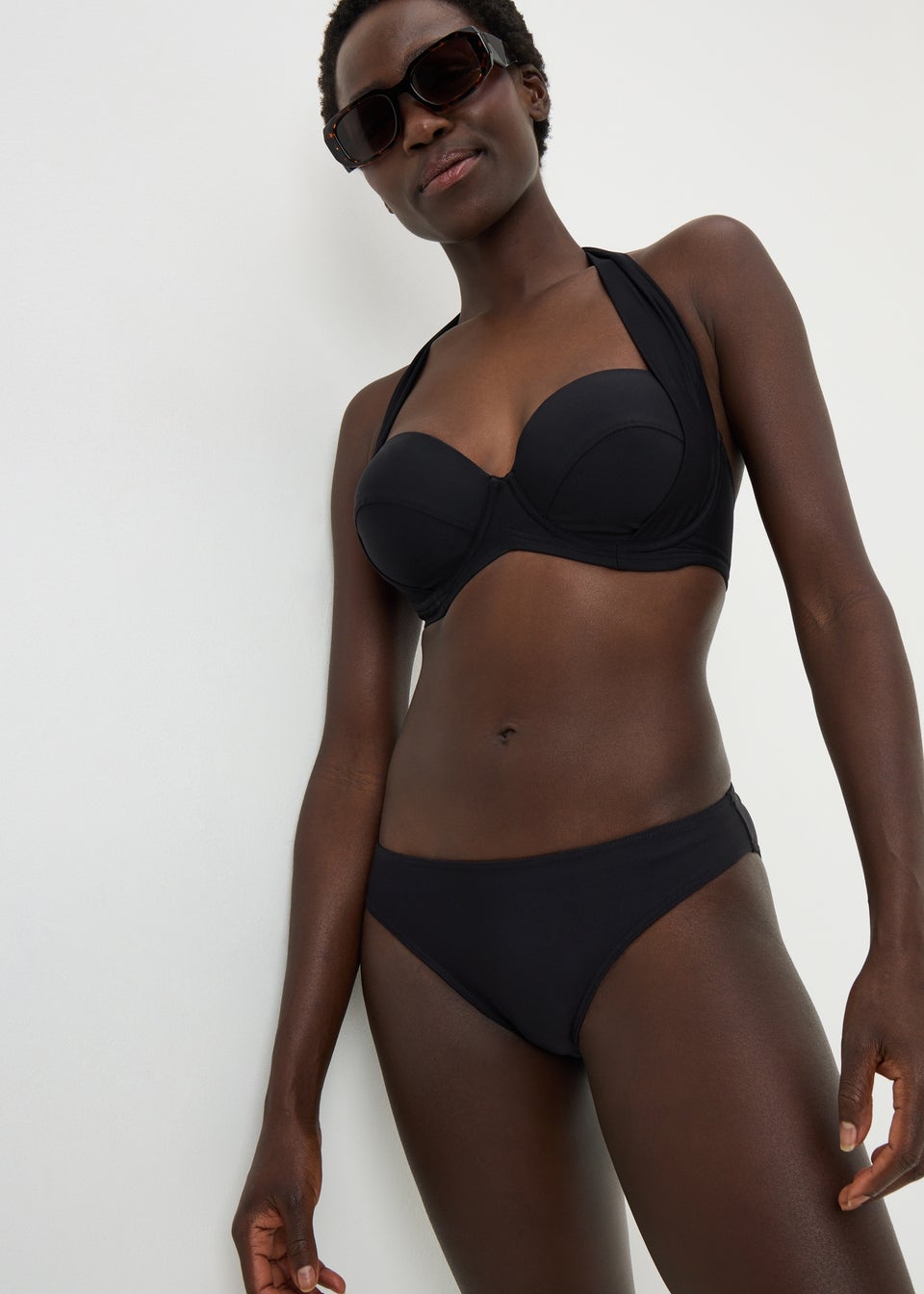 Black Shapewear High Leg Bikini Bottoms