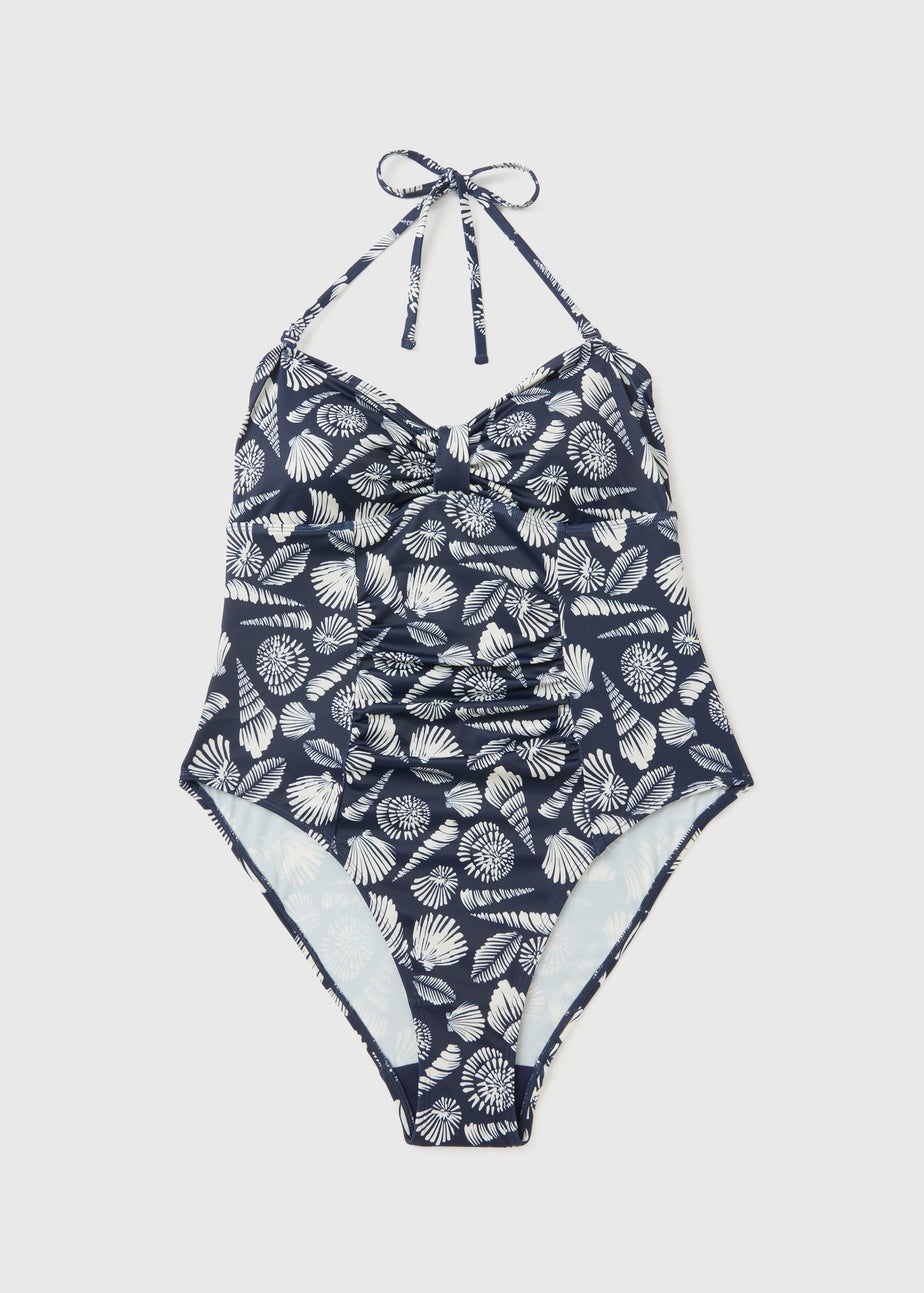 Navy Shell Print Swimsuit