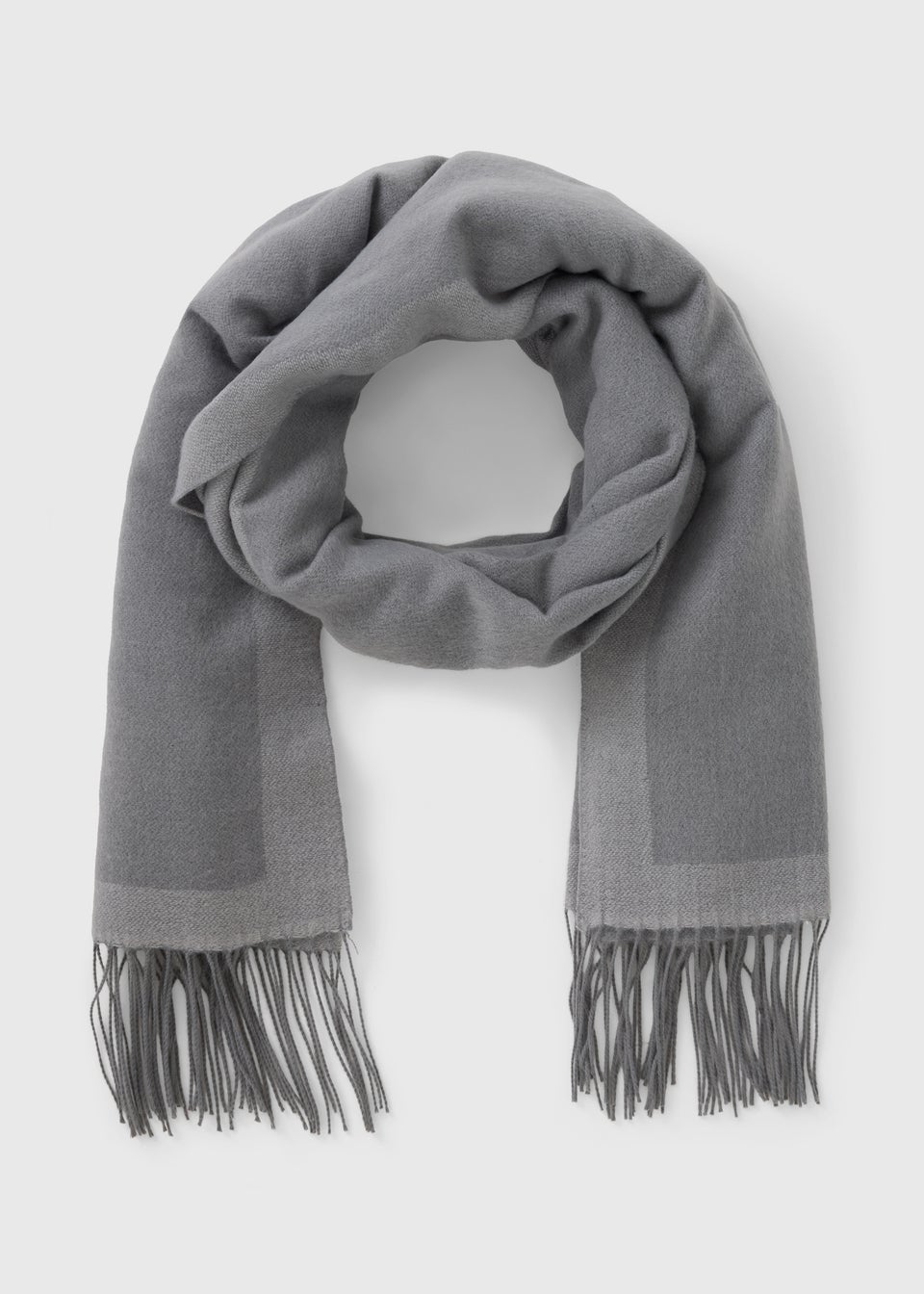 Grey Reversible Mid Length Scarf