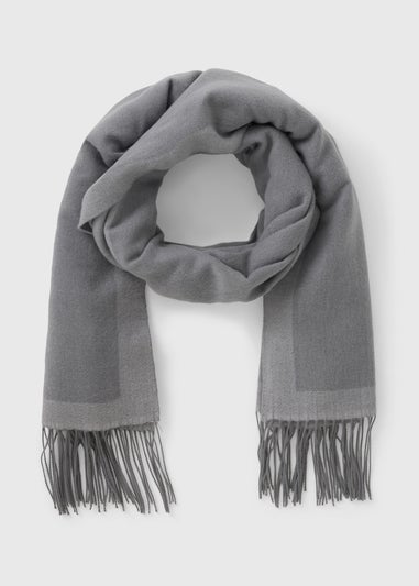 Grey Reversible Mid Length Scarf