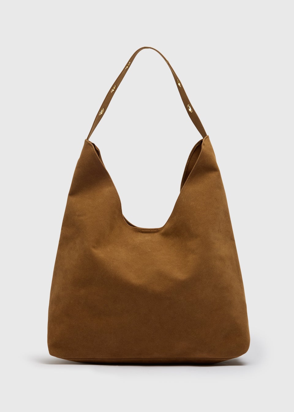Tan Faux Suede Slouch Bag