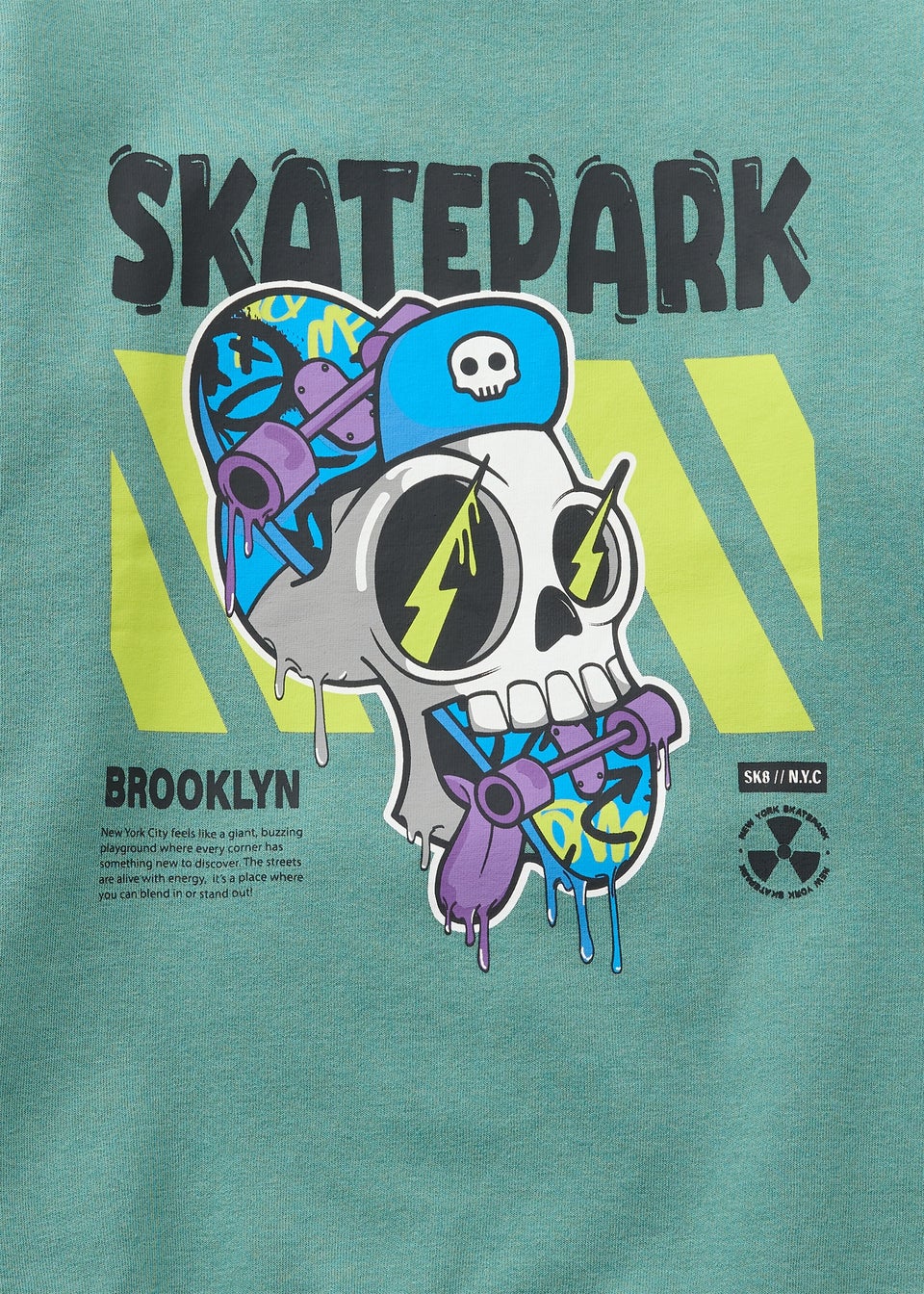 Boys Green Skate Park Sweatshirt (7-15yrs)
