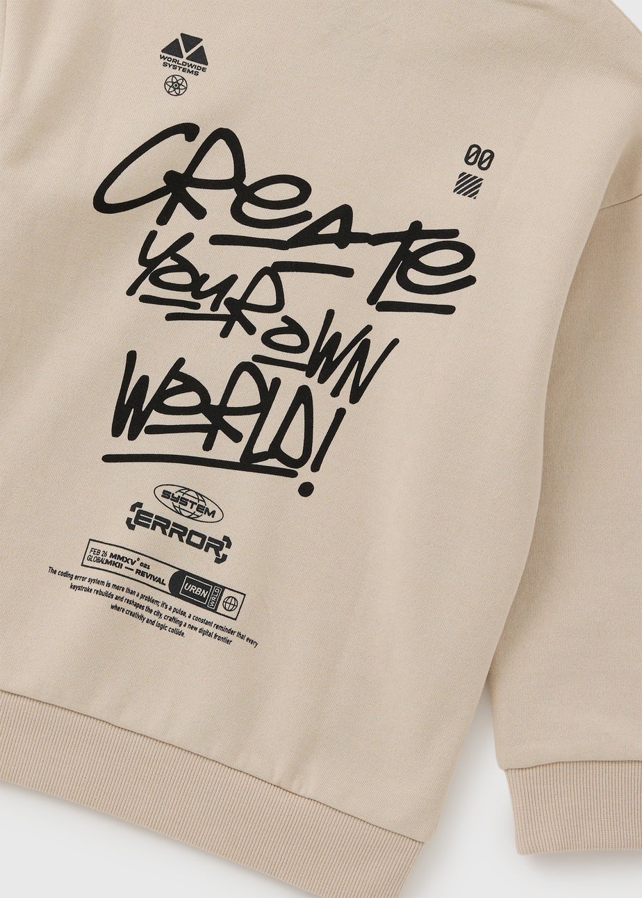Boys Cream Graffiti Hoodie (7-15yrs)