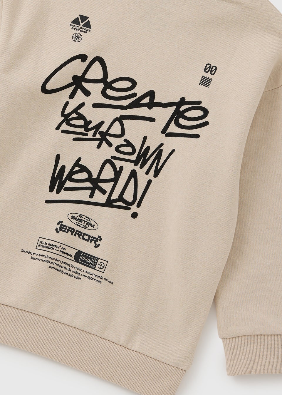 Boys Cream Graffiti Hoodie (7-15yrs)