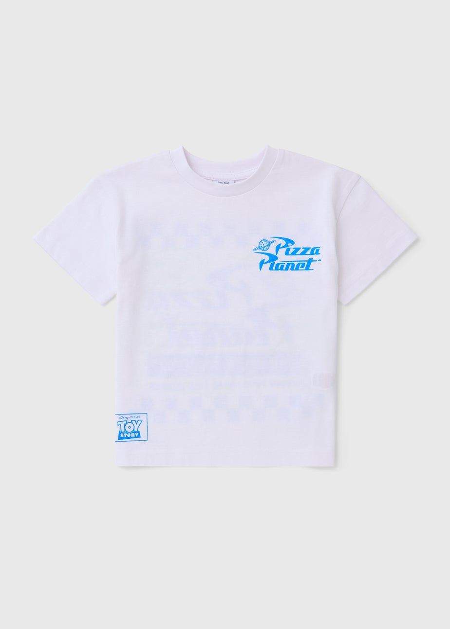 Boys White Pizza Planet T-Shirt (1-7yrs)