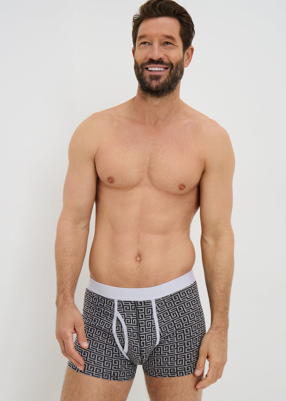 5 Pack Metallic Grey Keyhole Boxers