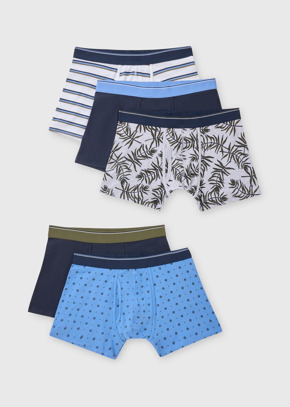 5 Pack Multi Leaf Printed Keyhole Trunks