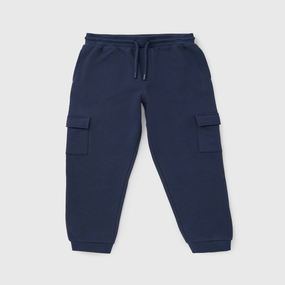 Boys Navy Cargo Jogging Bottoms (7-15yrs)