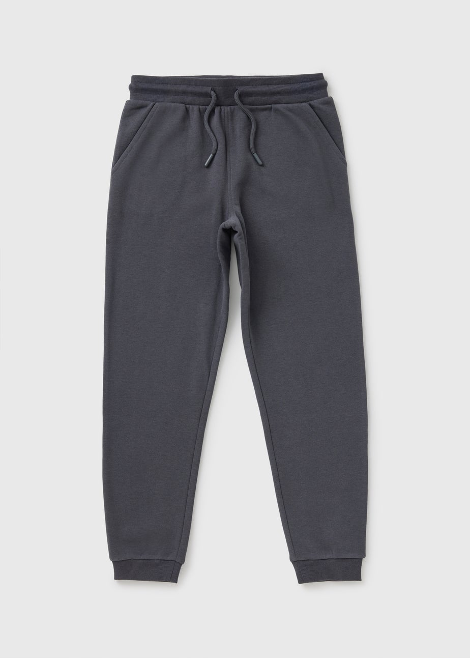 Boys Charcoal Plain Jogging Bottoms (7-15yrs)