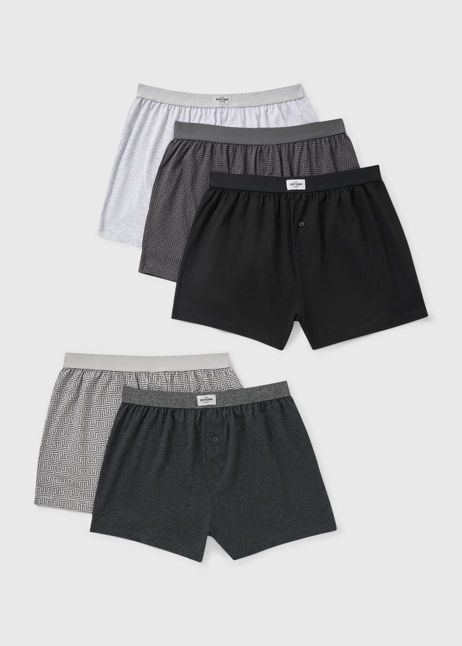 5 Pack Lossefit Mono Geometric Boxers