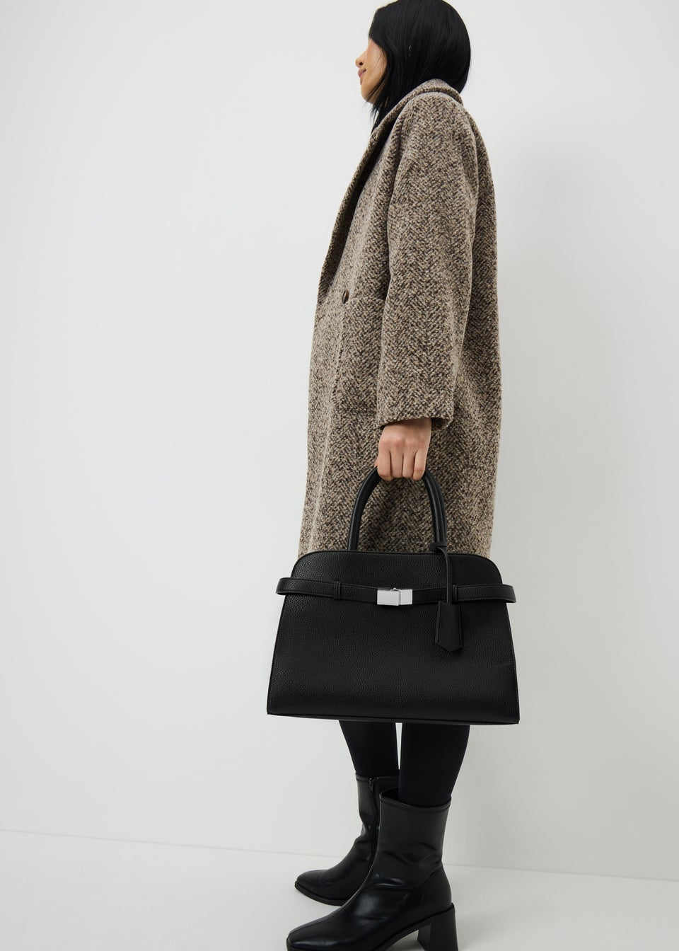 Black Top Handle Bag