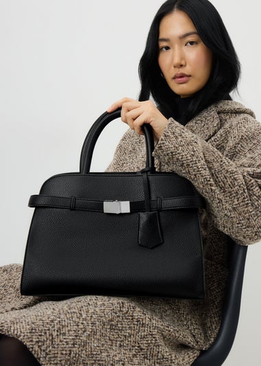 Black Top Handle Bag