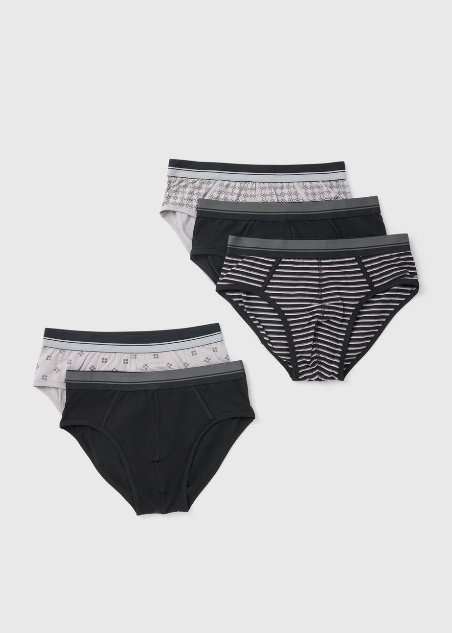 5 Pack Mono Patterned Briefs