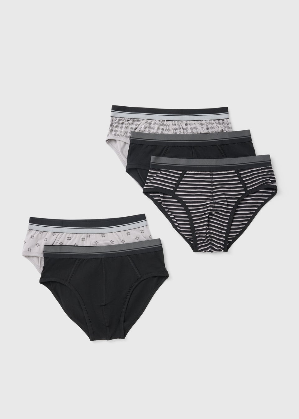 5 Pack Mono Patterned Briefs