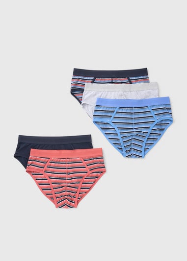 5 Pack Multi Striped Fashion Briefs