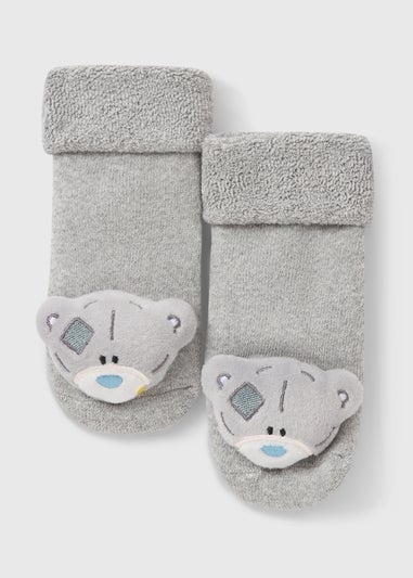 Tatty Teddy Baby Grey Rattle Socks (Newborn-12mths)