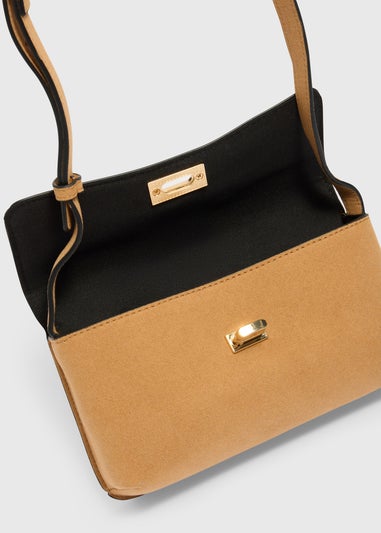 Tan Faux Suede Cross Body Bag