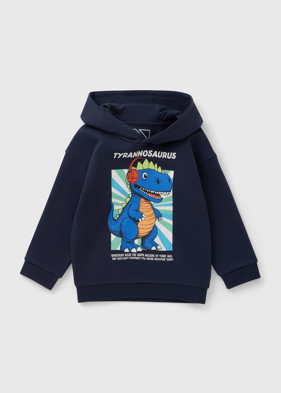 Boys Navy Tyrannosaurus Hoodie (1-7yrs)