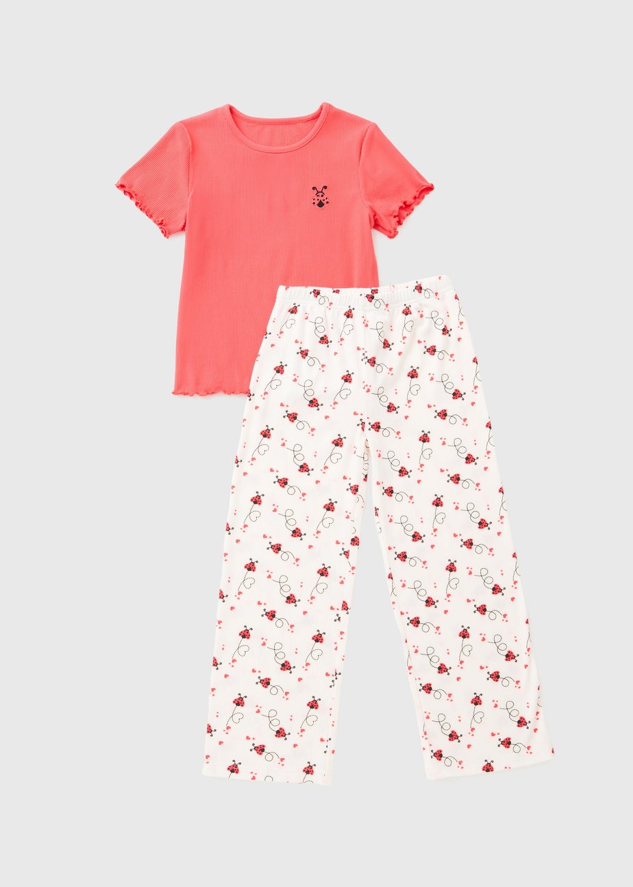 Girls White Ladybird Pyjama Set (7-13yrs)