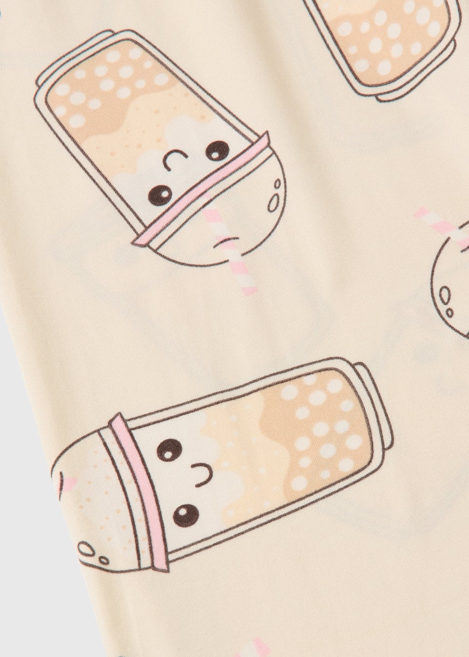 Girls Cream Boba Tea Pyjama Set (7-13yrs)