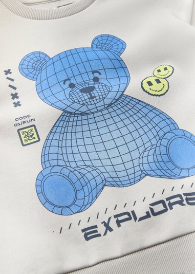 Boys Grey Bear Robot Sweatshirt (1-7yrs)