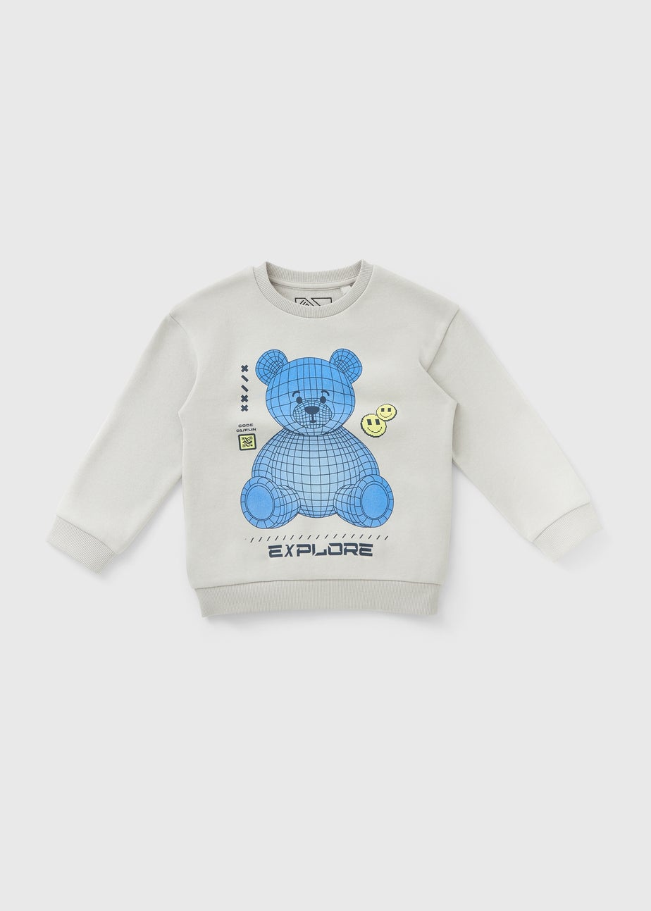 Boys Grey Bear Robot Sweatshirt (1-7yrs)