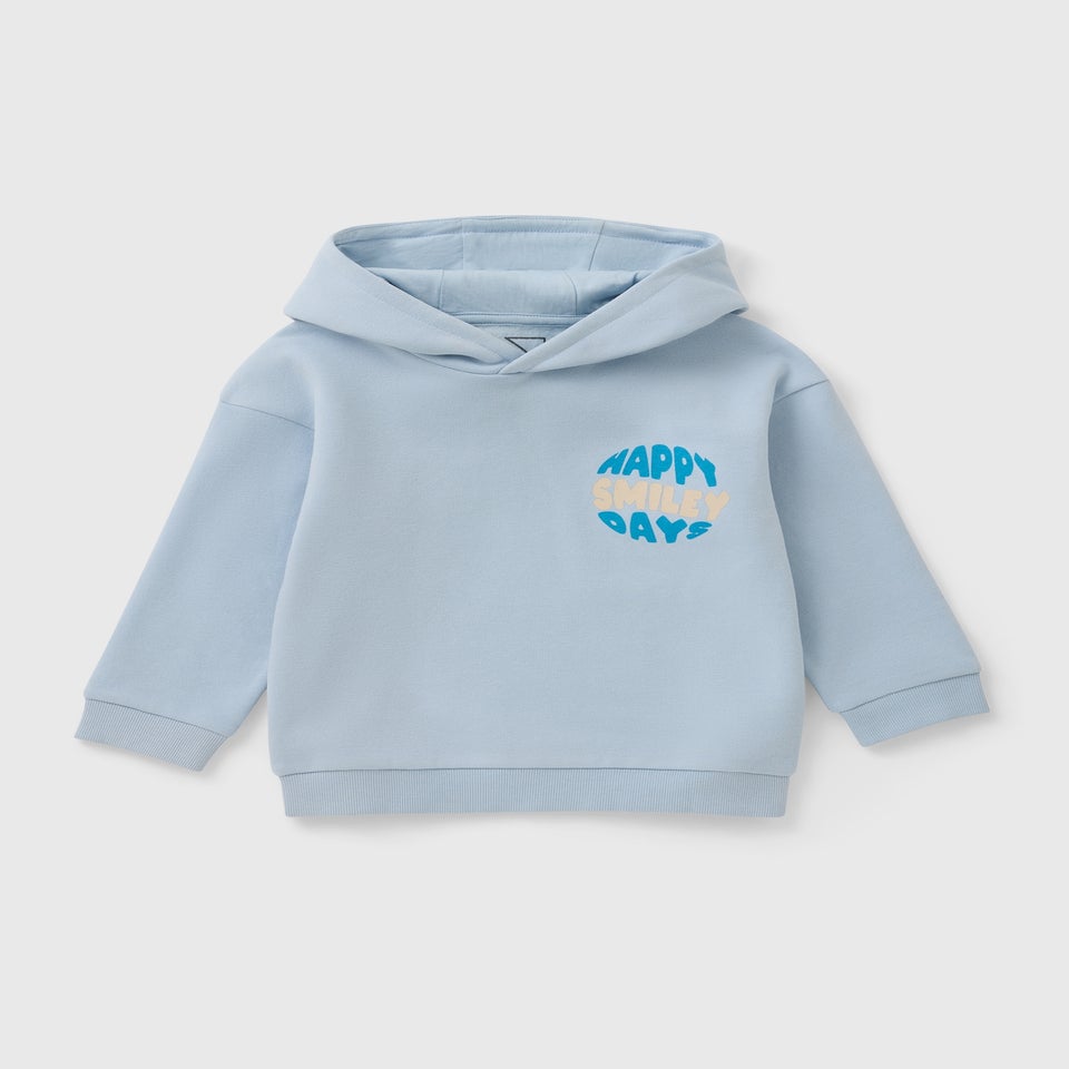 Boys Blue Happy Smiley Days Hoodie (1-7yrs)