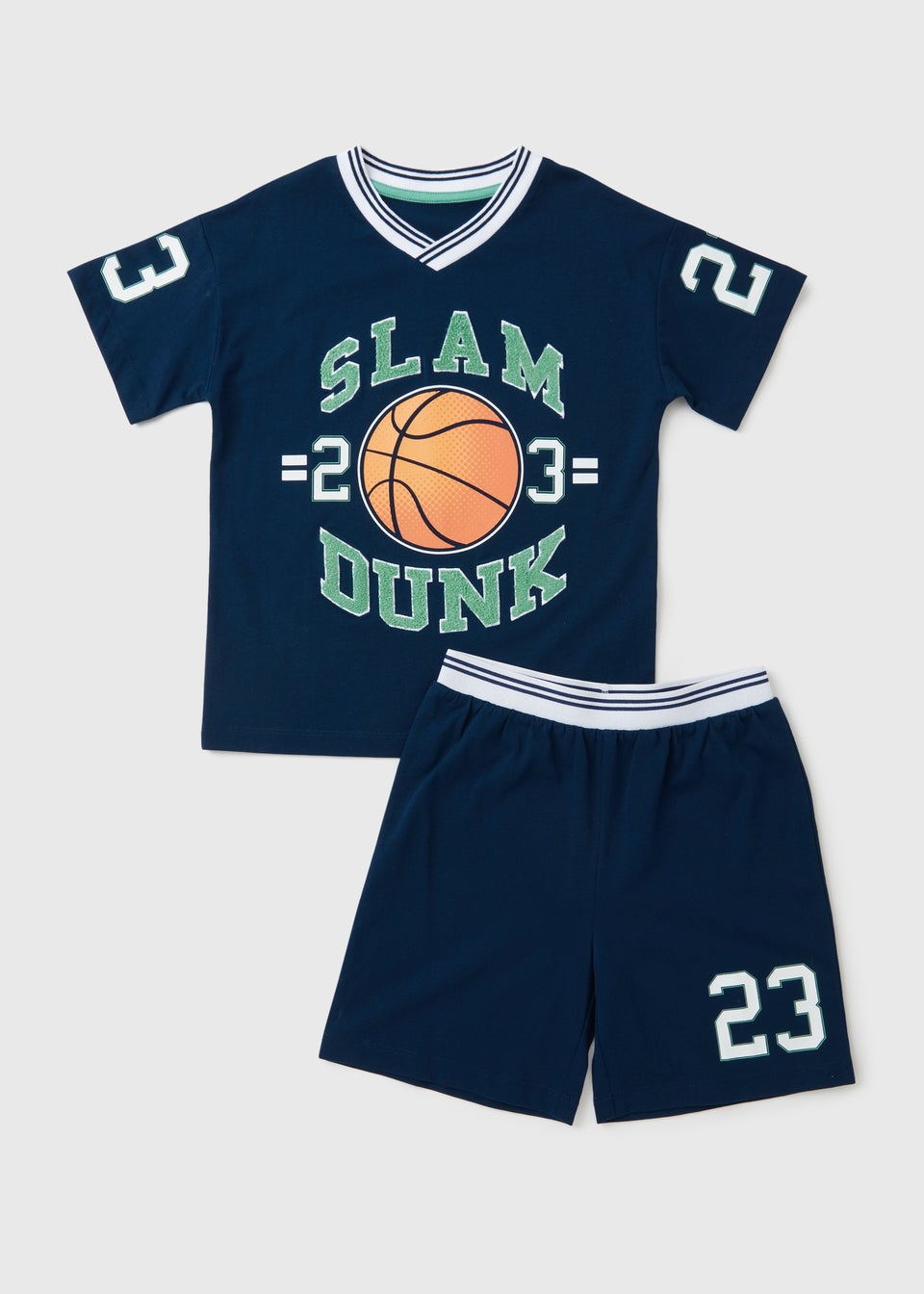 Boys Navy Slam Dunk Top & Short Set (7-13yrs)