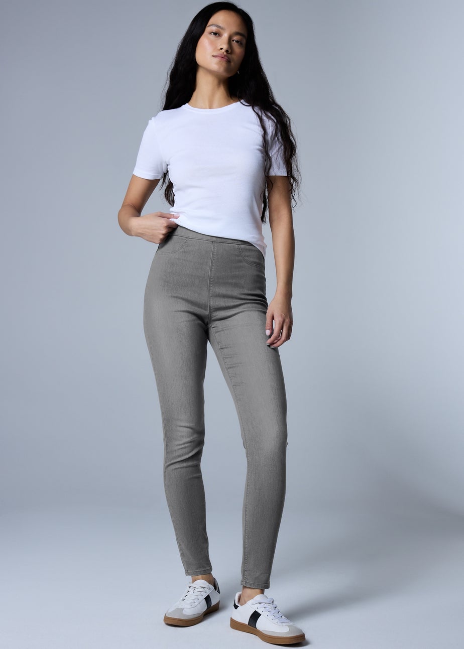 Rose Grey Pull On Jeggings