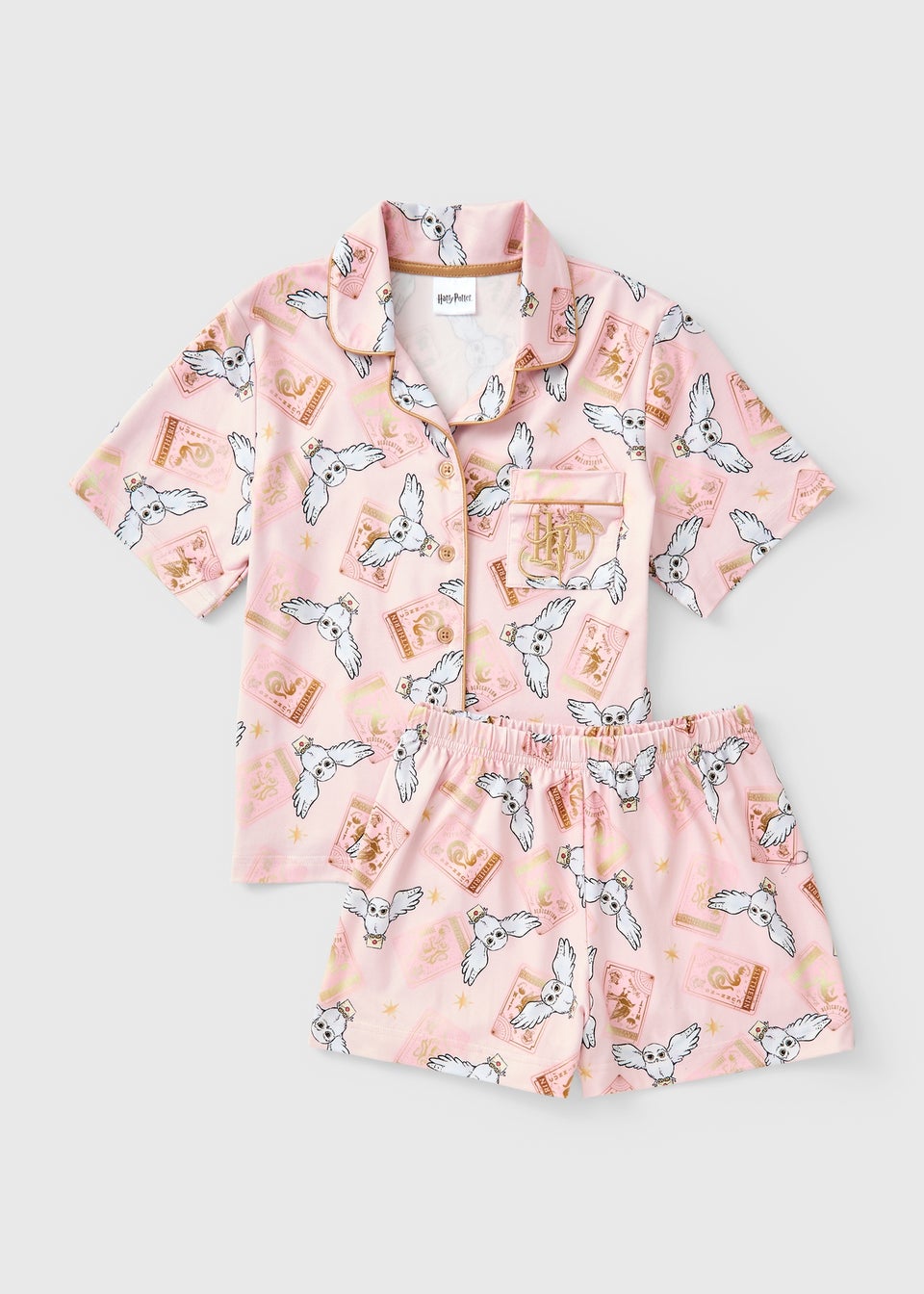 Harry Potter Girls Pink Hedwig Short Pyjama Set (5-13yrs)