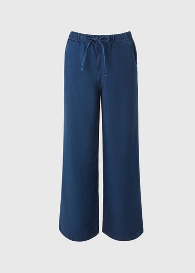 Darkwash Denim Wide Leg Trousers