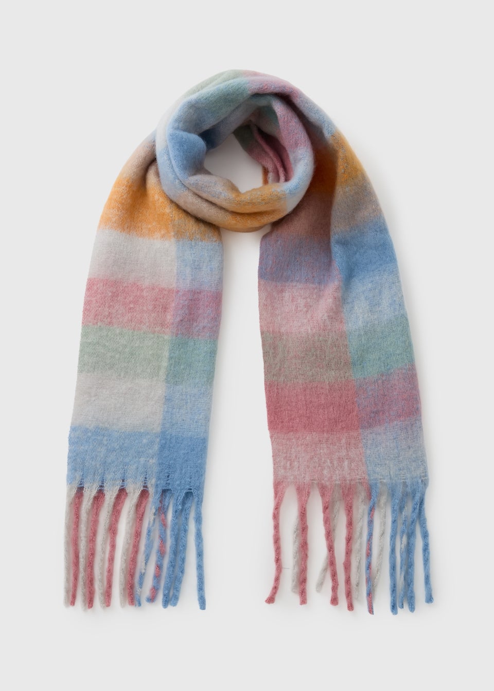 Multicolour Check Brushed Scarf