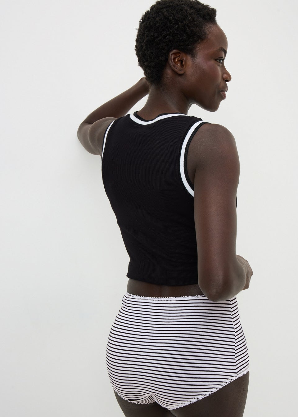 5 Pack Black Printed Full Knickers