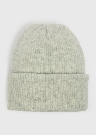 Grey Ribbed Beanie