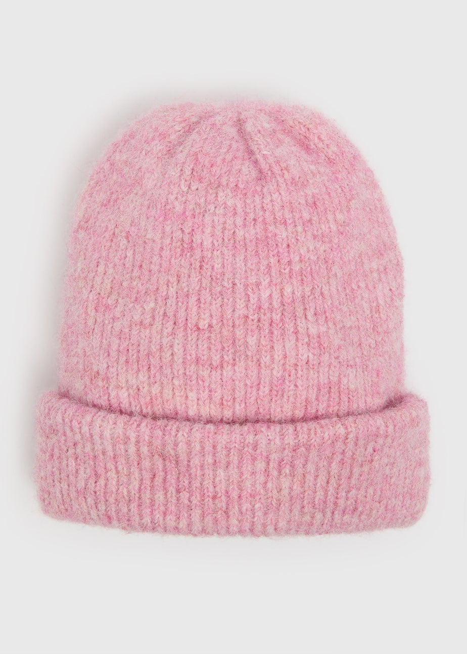 Pink Ribbed Beanie