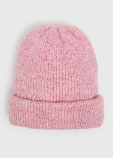 Pink Ribbed Beanie