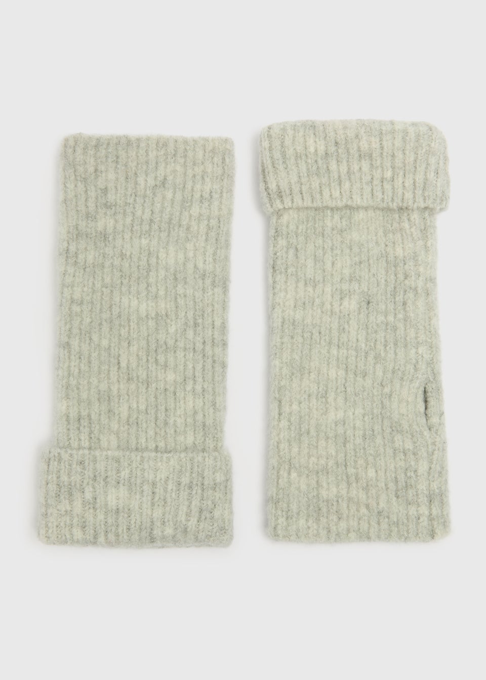 Grey Ribbed Gloves