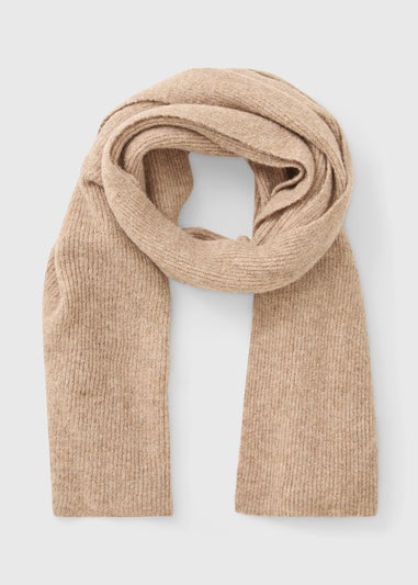 Oatmeal Rib Knit Scarf