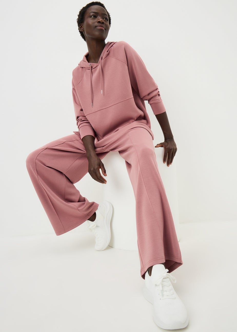 Souluxe Rose Sand Wash Longline Hoodie