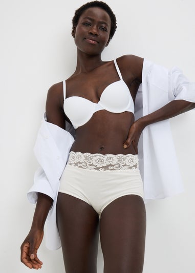 5 Pack Multi Colour Lace Trim Full Fit Knickers