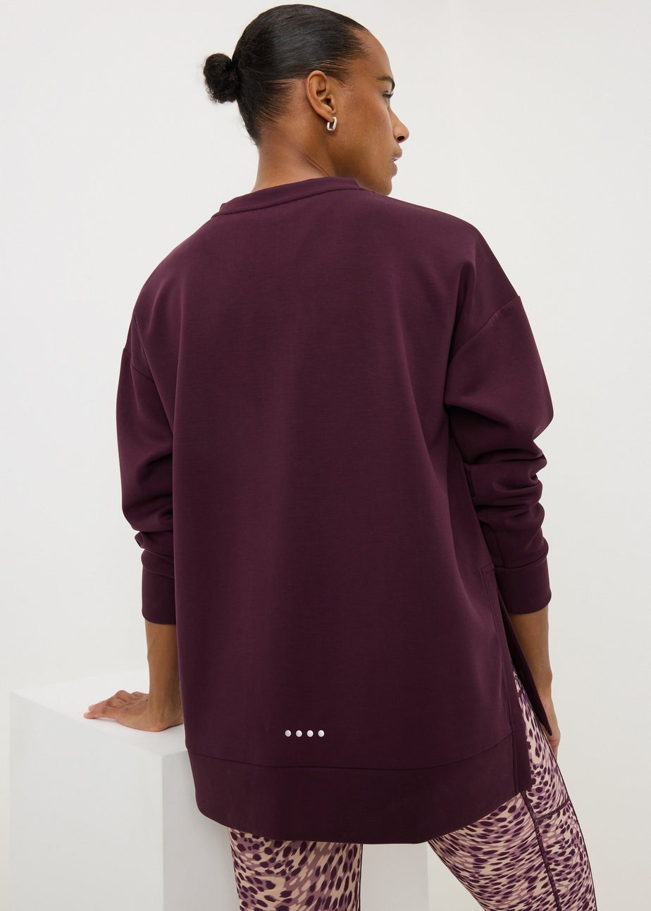 Souluxe Burgundy Slogan Sweatshirt