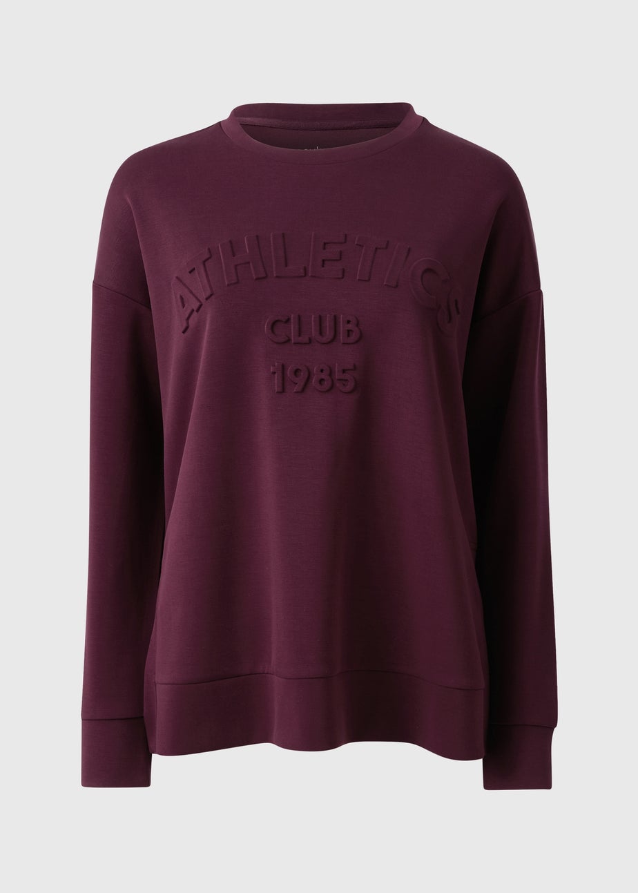 Souluxe Burgundy Slogan Sweatshirt