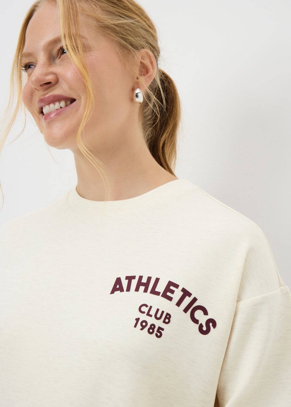 Cream Graphic Print Sweatshirt