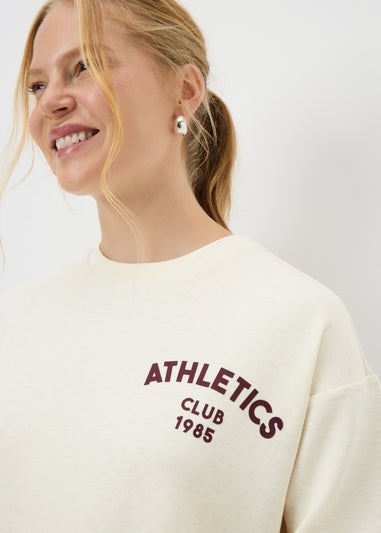 Cream Graphic Print Sweatshirt