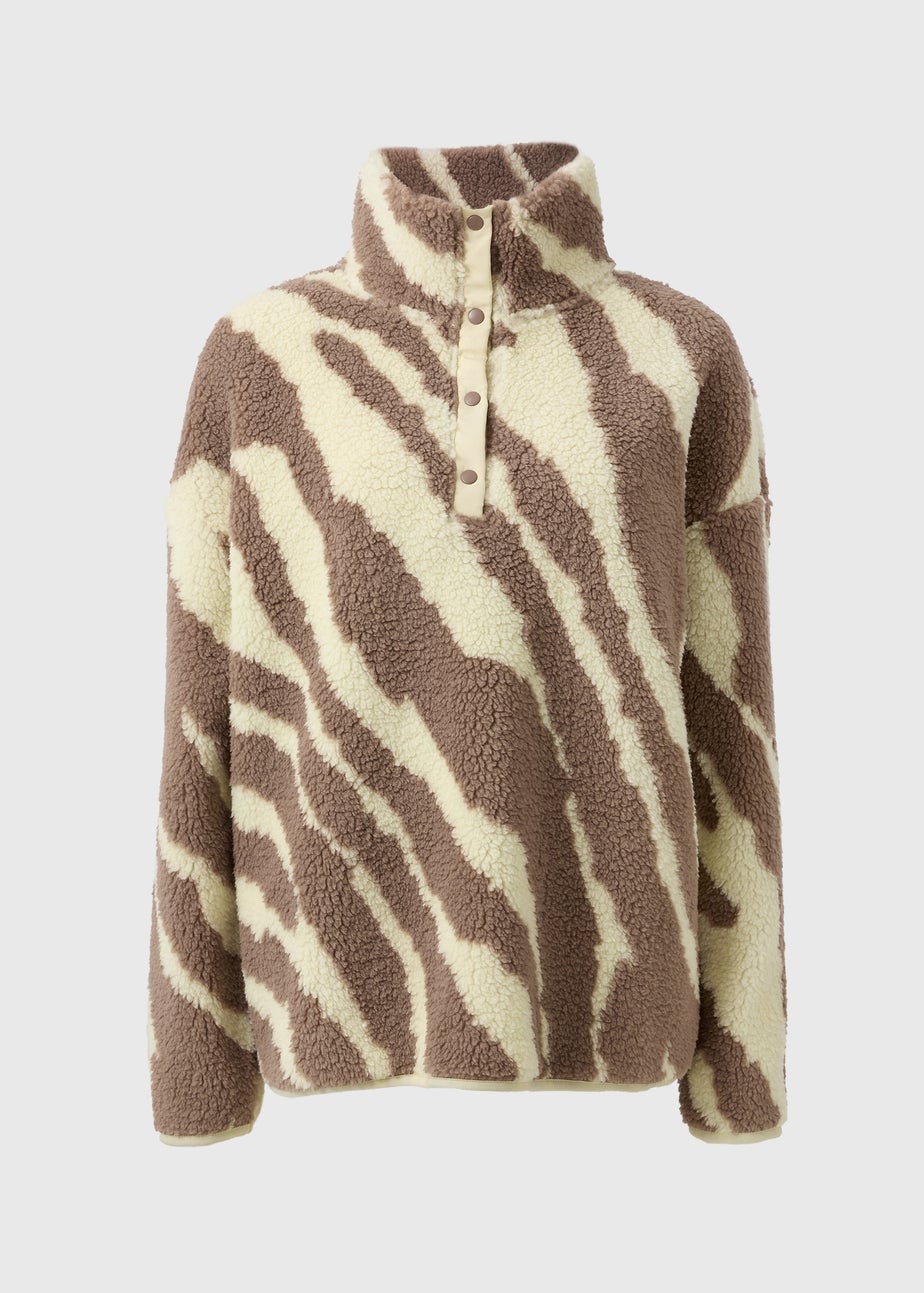 Souluxe Brown Zebra Borg Jumper
