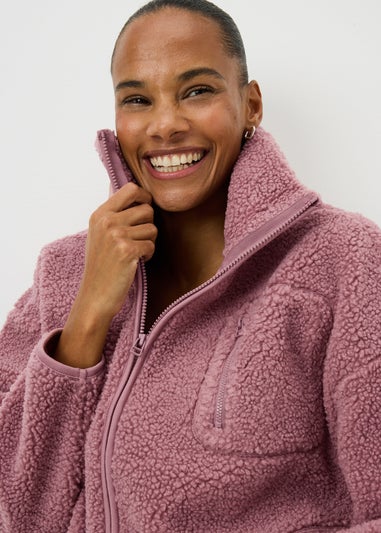 Souluxe Rose Borg Zip Up Jacket