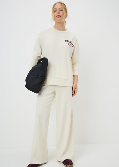 Souluxe Oatmeal Wide Leg Jogging Bottoms