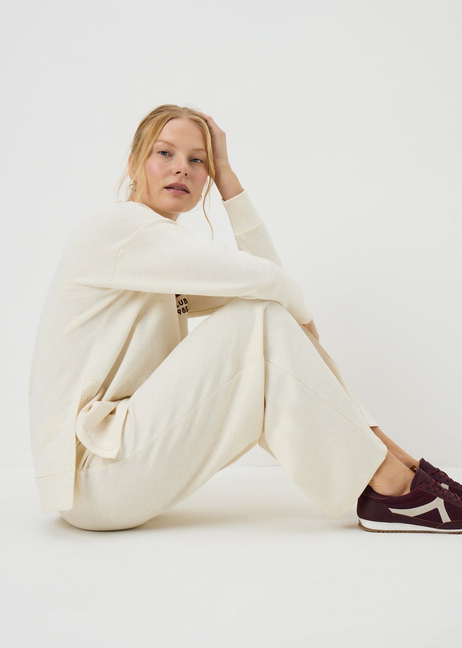 Souluxe Oatmeal Wide Leg Jogging Bottoms