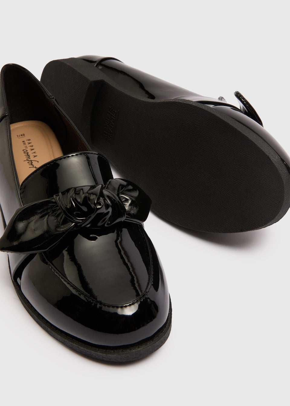 Black Patent Bow Loafers