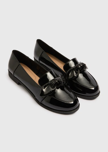 Black Patent Bow Loafers